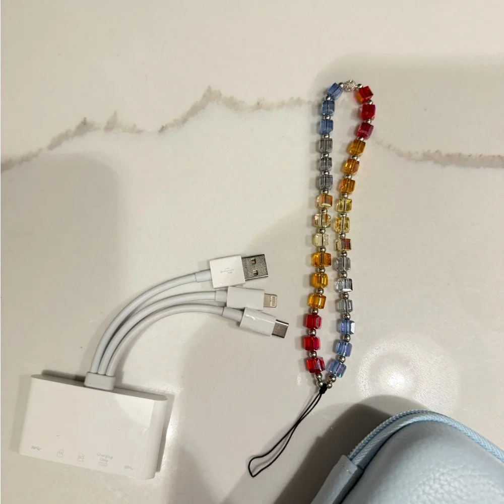 CAMERA ACCESSORIES Multicolor Beaded Wrist Strap, adapter for SIM card and CASE